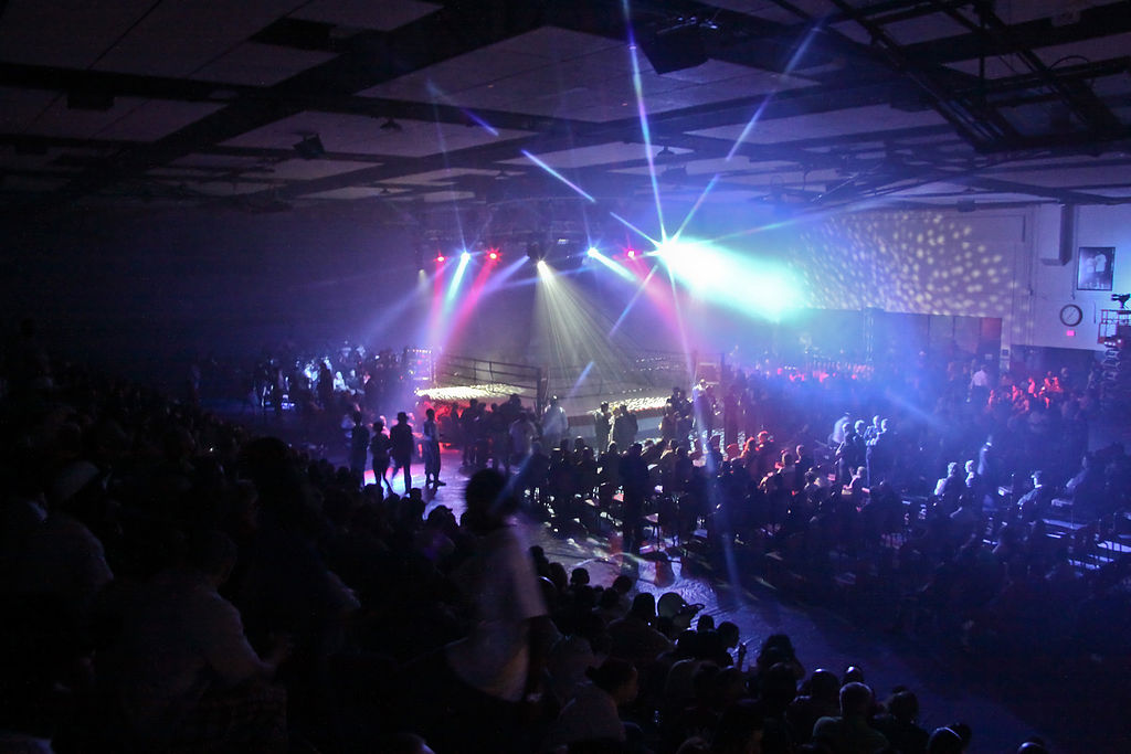 The bleachers are full, the lights are bright and the crowd waits in anticipation for the III Armored Corps and Fort Hood, first-ever Boxing Smoker finals to begin in Abrams Gym on Fort Hood, Texas, March 5, 2009 | Photographer: Sgt. Alun Thomas