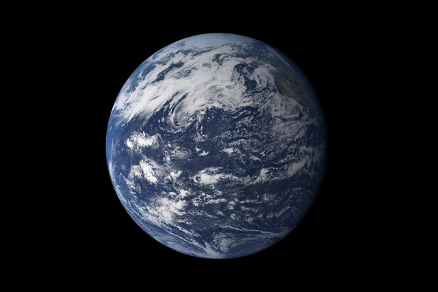 The Water Planet (Credit: NASA image by Robert Simmon and Marit Jentoft-Nilsen, based on MODIS data)