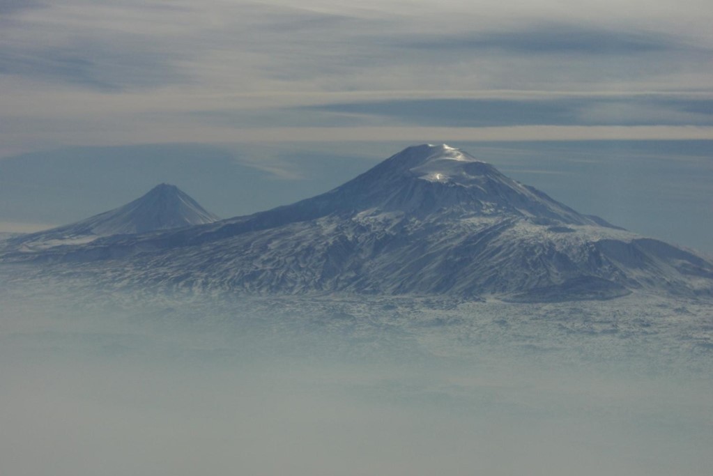 ARMENIA: A view of Mount Ararat in western Turkey through the fog...the dormant volcano dominates the skyline of Yerevan, Armenia's capital (Photo Credit: Central Intelligence Agency (CIA) - The World Factbook)