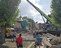 Chuhuiv House of Culture (Kharkiv region of Ukraine) after Russian shelling in the night on 25 July 2022. Three killed people were found under the rubble (an article). In addition to the House of Culture, a school was shelled.