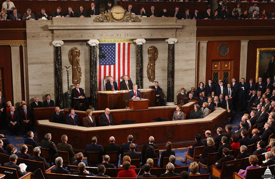 President George W. Bush delivers the State of the Union Address in 2005